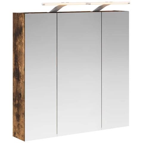 Mobiletto per specchio da bagno Rovere fumé 70 x 14,5 x 70 cm - Foto 1