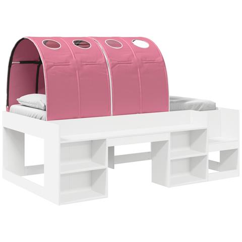 Letto alto per bambini con storage Bianco e Rosa - Foto 1