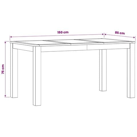 Tavolo da pranzo 150 x 85 x 75 cm Legno di Quercia Massello - Foto 6