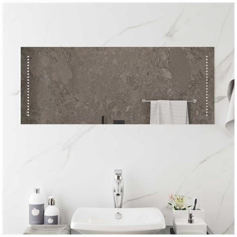Specchio da bagno LED Trasparente 40 x 10 cm vetro temperato - Foto 2