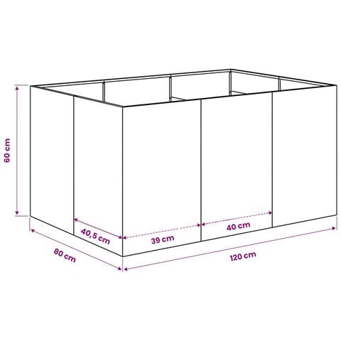 Vaso da giardino Antracite 120 x 80 x 60 cm - Foto 7