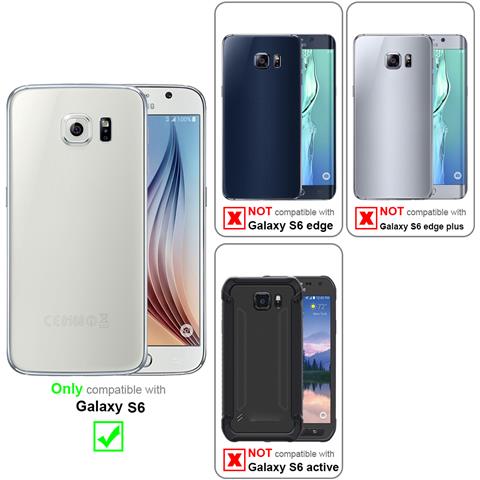 Custodia Compatibile Con Samsung Galaxy S6 In Rosso Passione - Coperchio Protettivo Senza Chiusura Magnetica Con Funzione Stand E Supporto Per Gli Angoli - Foto 9