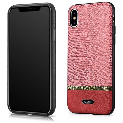 Pelle Iphone X / Xs Hull Pu Impiombato Brilliant Red - Foto 1
