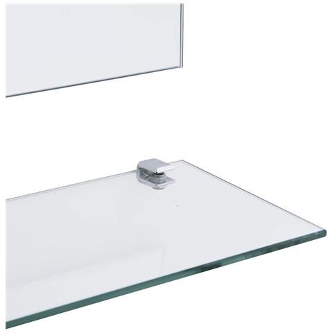 Specchio Da Parete Con 5 Mensole Argento 50x60 Cm - Foto 2