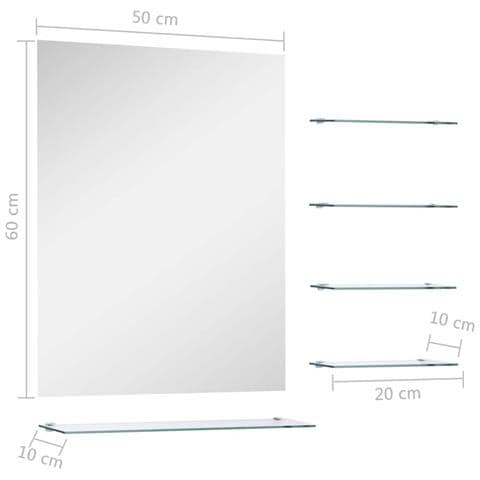 Specchio Da Parete Con 5 Mensole Argento 50x60 Cm - Foto 5