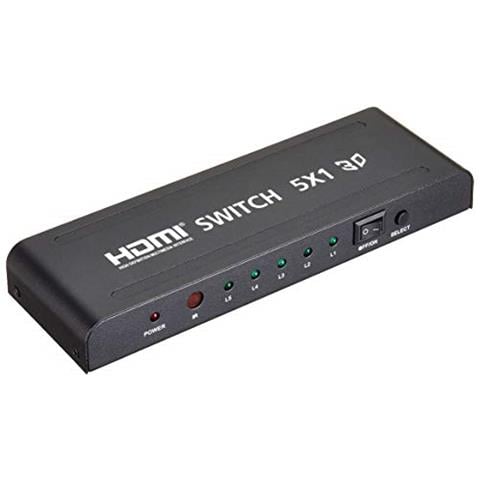 Premiumcord Interruttore Hdmi 5: 1 In Metallo Con Telecomando E Alimentatore Di Rete - Foto 1