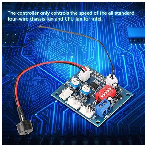 12v Quattro Vie Termostato Pwm Fan Speed Controller Governatore Module Per Pc - Foto 4