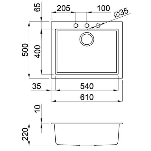Lav. Quadra 110 58x44 1v Full Black 40 Sottotop - Foto 2