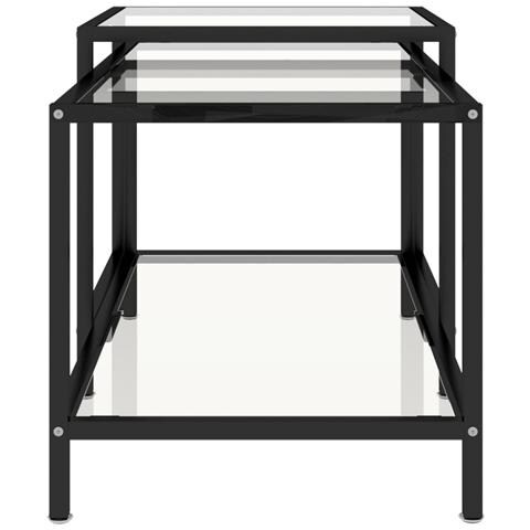 Tavolini 2 pz Trasparenti in Vetro Temperato - Foto 2