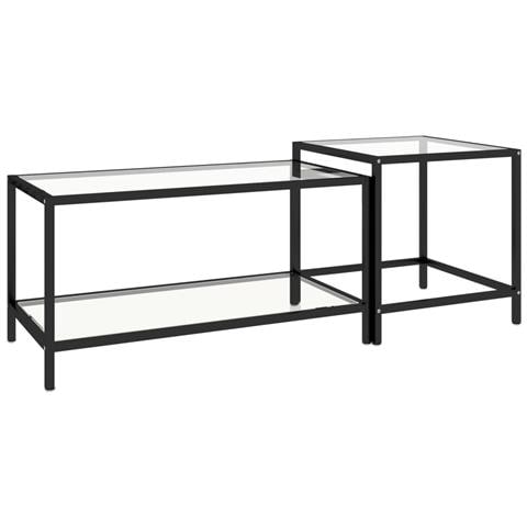 Tavolini 2 pz Trasparenti in Vetro Temperato - Foto 1