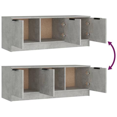 Mobile Porta Tv Grigio Cemento 102x35x36,5 Cm Legno Multistrato - Foto 2
