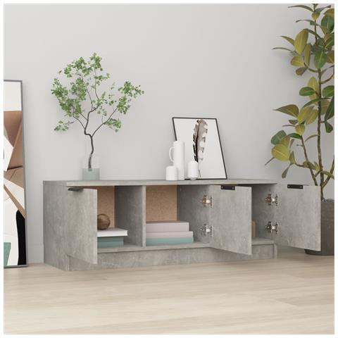 Mobile Porta Tv Grigio Cemento 102x35x36,5 Cm Legno Multistrato - Foto 9