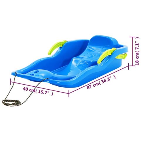 Slittino Con Freni Blu 87x40x18 Cm In Polipropilene - Foto 7