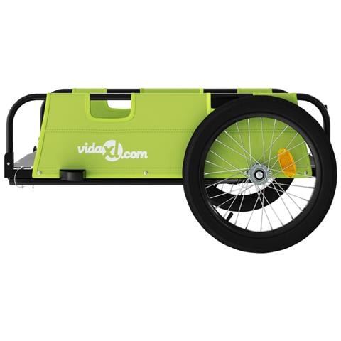 Rimorchio Per Bici Da Carico Verde In Tessuto Oxford E Ferro - Foto 2