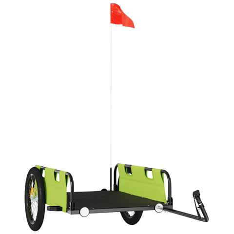 Rimorchio Per Bici Da Carico Verde In Tessuto Oxford E Ferro - Foto 1