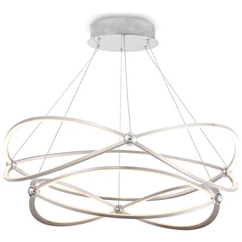 Lampadario A Sospensione Moderno Weave Metallo Argento Luci Led 104w - Foto 1