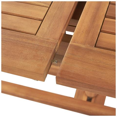 Set Da Pranzo 6 Posti Legno Di Acacia E Cuscini Grigio Java - Foto 7