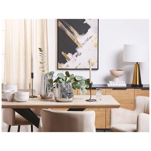 Vaso Decorativo Cirta Gres Porcellanato 27 Cm Oro - Foto 1