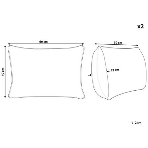 Set Di 2 Cuscini Tamnine 40 X 60 Cm Verde Menta Trama A Scacchi - Foto 2