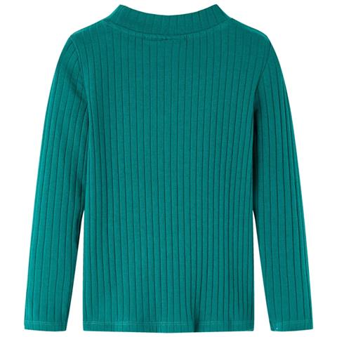 Maglietta Da Bambina A Maniche Lunghe A Costine Verde Scuro 128 - Foto 2
