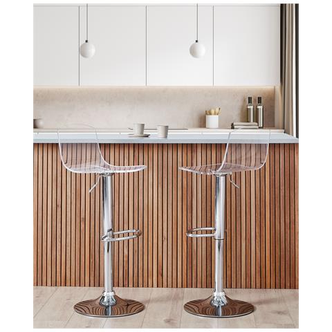 Set Di 2 Sedie Alte Imola Trasparente - Foto 1