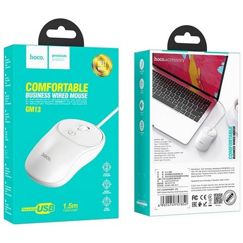 Slim Business Mouse A Filo Optical Gm13 1600 Dpi White - Foto 5