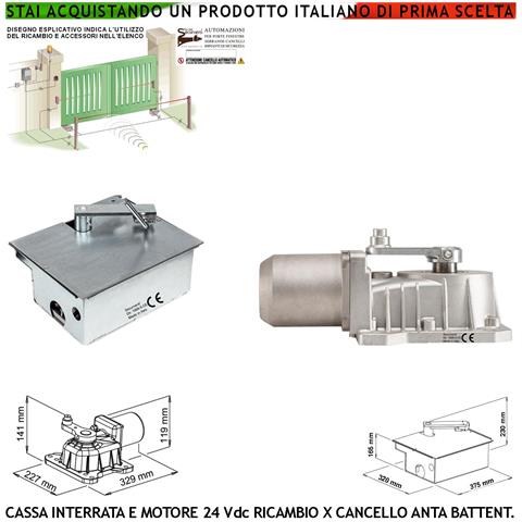 Kit Motore Under 24 Vdc Con Cassa Di Fondazione Autoportante Può Sostenere Anta Cancello Fino A 5 Q.li In Acciaio Zinc - Foto 1