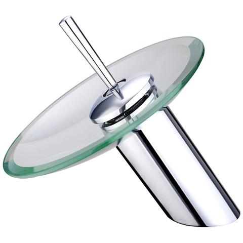 Miscelatore Rubinetto Vasca Lavabo Monocomando A Cascata Cromato Vetro 812-11 - Foto 1