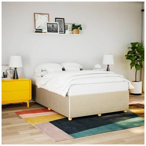 Giroletto Senza Materasso Crema 140x190 Cm In Tessuto - Foto 1