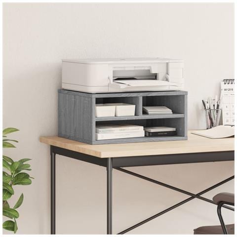 Supporto Stampante Grigio Sonoma 49x40x22,5cm Legno Multistrato - Foto 3