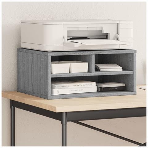 Supporto Stampante Grigio Sonoma 49x40x22,5cm Legno Multistrato - Foto 1