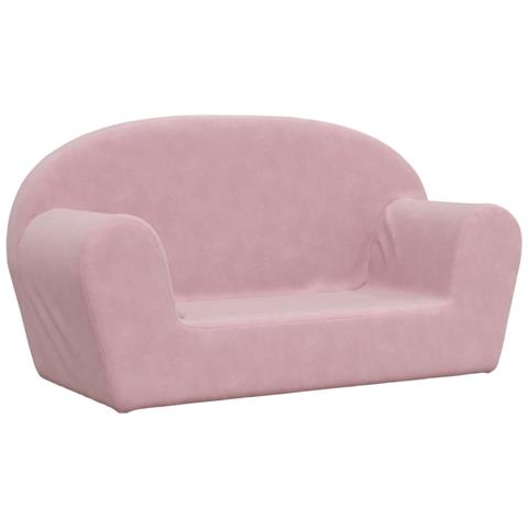 Divano per Bambini a 2 Posti Rosa in Morbido Peluche - Foto 1