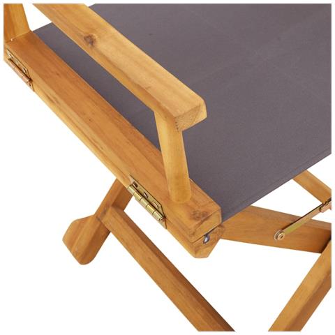 Sedie da Giardino Pieghevoli 8 pz Grigio Scuro in Tessuto - Foto 2