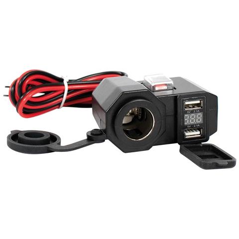 Presa 12v + 2 Prese Usb + Voltmetro - Foto 1