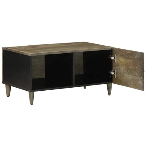 Tavolino Da Salotto Grigio Chiaro 80x50x40 Cm Legno Di Mango - Foto 3