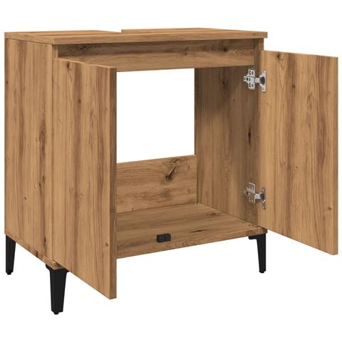 Mobile Lavabo Rovere Artigianale 58x33x60 Cm Legno Multistrato - Foto 10