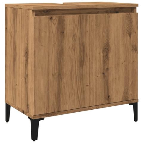 Mobile Lavabo Rovere Artigianale 58x33x60 Cm Legno Multistrato - Foto 1