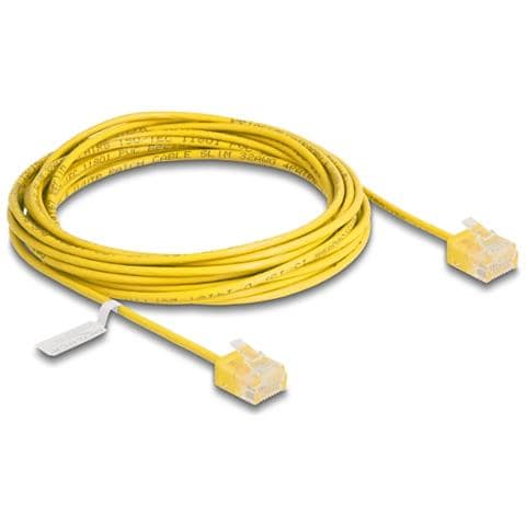 Cavo di rete RJ45 Cat. 6 UTP Ultra Slim 5 m giallo con connettori corti - Foto 1