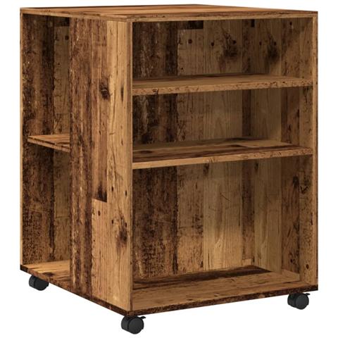Tavolino Con Ruote Legno Antico 55x60x78 Cm In Truciolato - Foto 2