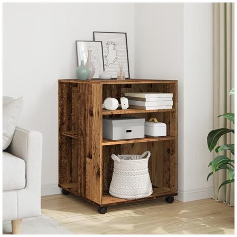 Tavolino Con Ruote Legno Antico 55x60x78 Cm In Truciolato - Foto 1