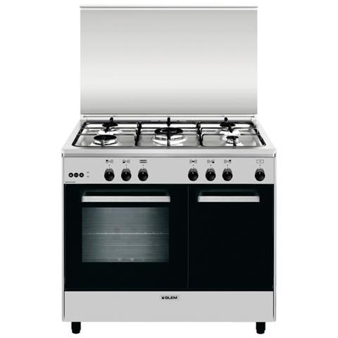 Cucina AR965VI a Libera Installazione a Gas 5 fuochiLarghezza 90 cm Forno Multifunzione Capacità 64 Litri Ventilato Colore Inox - Foto 1
