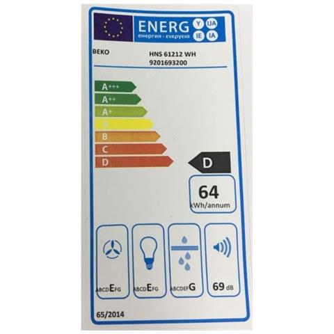Cappa Con Visiera Da 60 Cm, 295 M3/h, Bianca - Hns61212wh - Foto 2