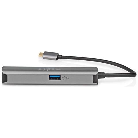 Hub Usb-c 4-in-1 A Rj45 Femmina / Usb-a / Usb-c Femmina / Hdmi 4k 5gbps 0,2m, Nero - Foto 2