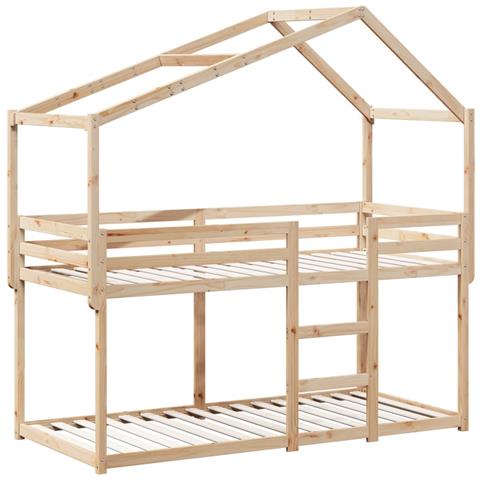 Letto A Castello Senza Materasso 90x190 Cm Legno Di Pino - Foto 2