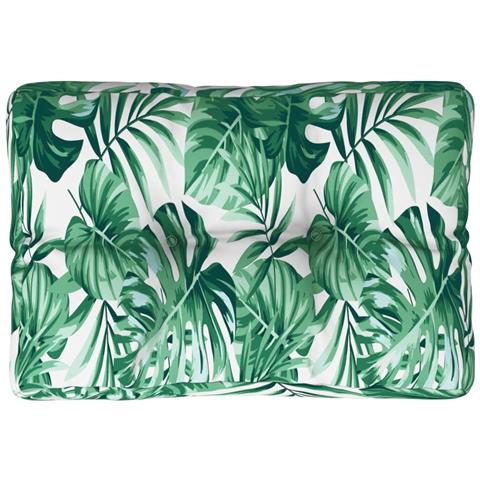 Cuscino Per Pallet Con Motivo A Foglie 50x40x12 Cm In Tessuto - Foto 1