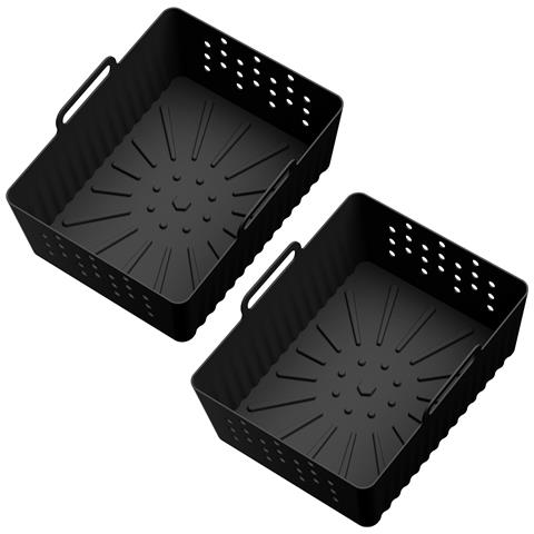 Vassoio In Silicone - Cuscinetto Rettangolare Per Friggitrice Ad Aria Black - Foto 1