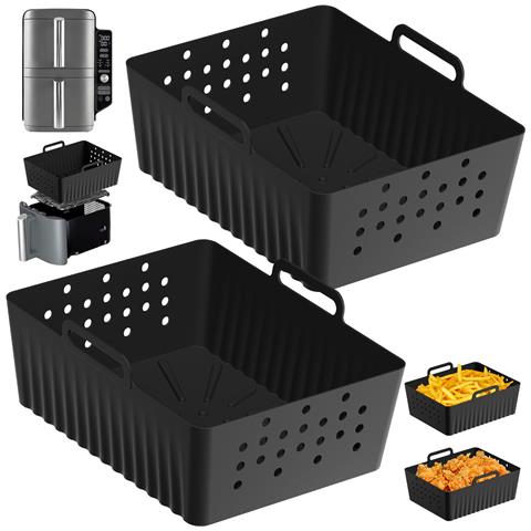 Vassoio In Silicone - Cuscinetto Rettangolare Per Friggitrice Ad Aria Black - Foto 4