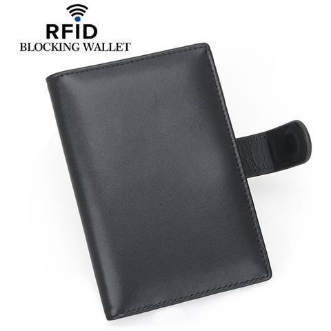 Portafoglio Per Passaporto Rfid In Vera Pelle - Portafoglio Da Viaggio Sicuro - Foto 4