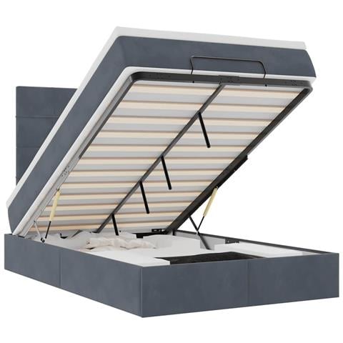 Struttura Letto Pouf con Materassi 120x200 cm Velluto - Foto 1