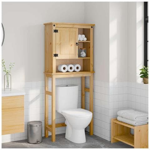 Mobile Lavatrice da Bagno Corona in Legno Massello di Pino - Foto 2